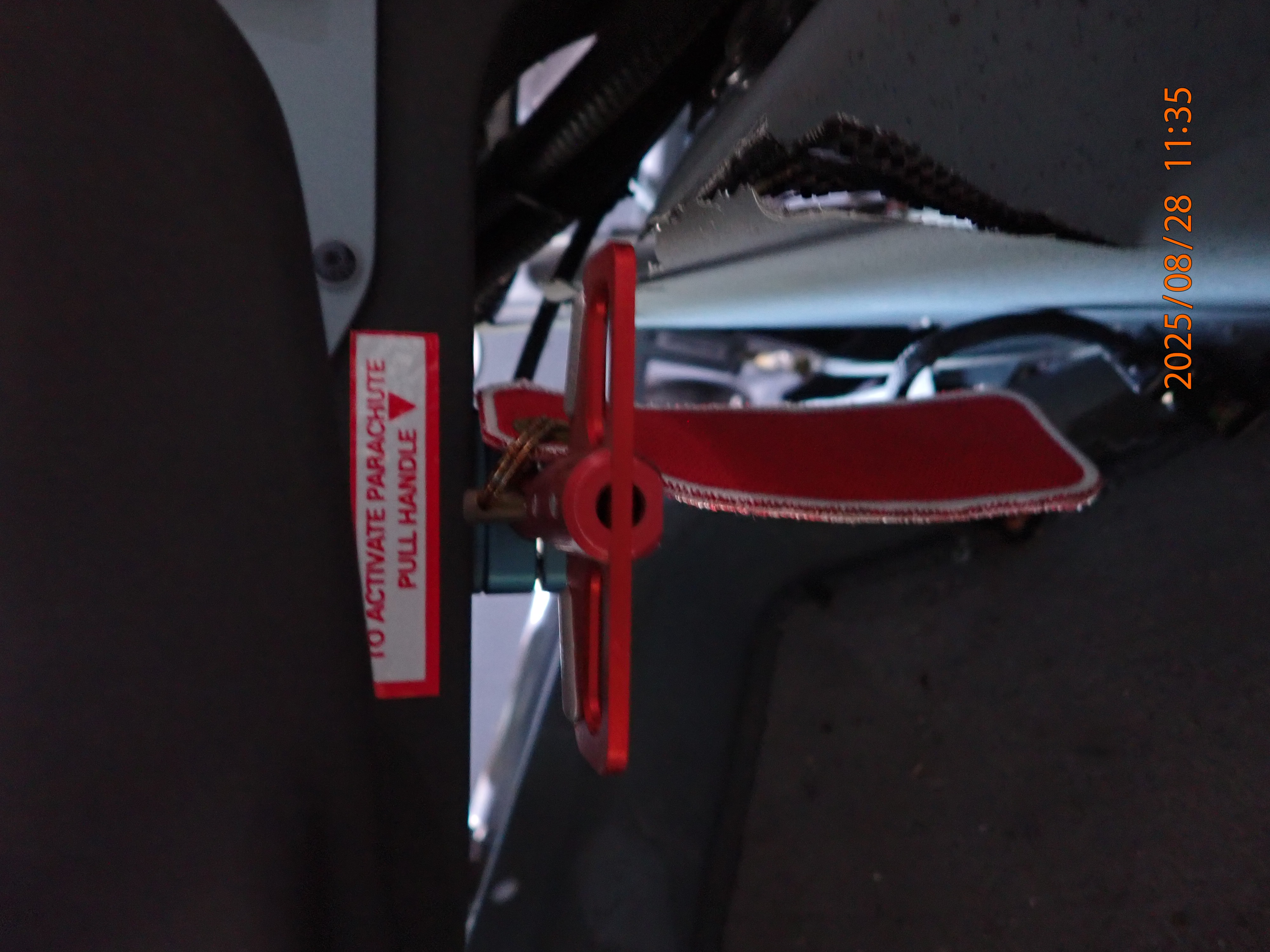 An example of the red T-shaped handle used to activate the BPRS​​​.