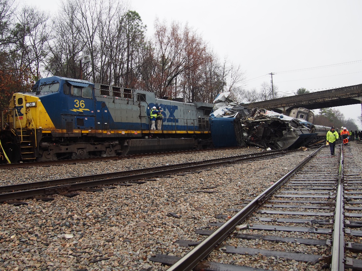 Photo of a view of the accident scene looking north.