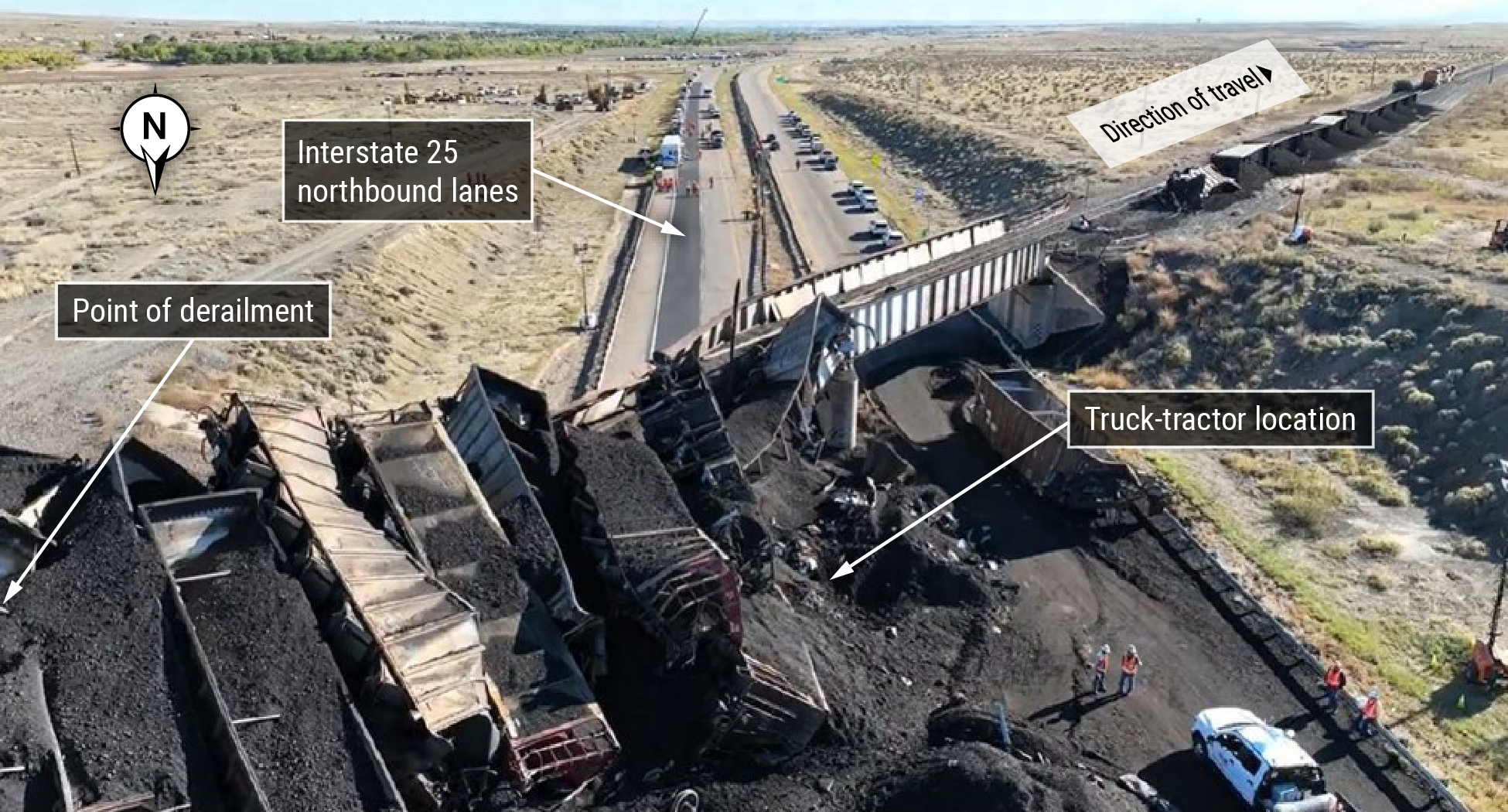 The derailment site. (Courtesy of BNSF.)