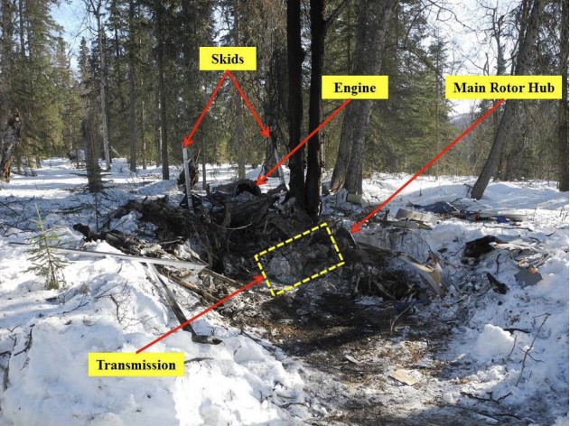 Accident site showing main wreckage.
