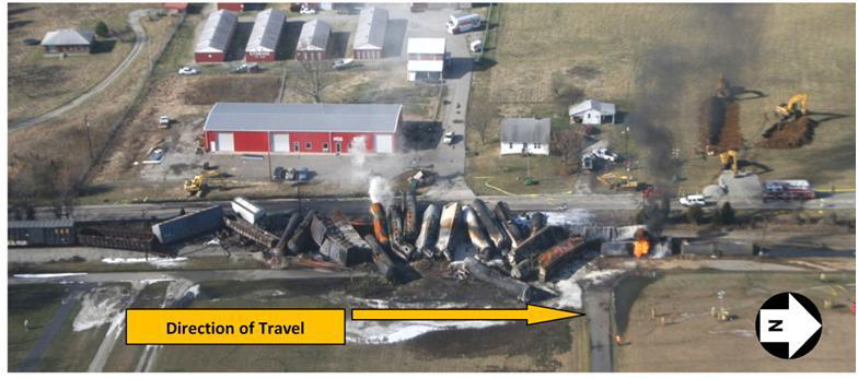 Aerial photo of wreckage.