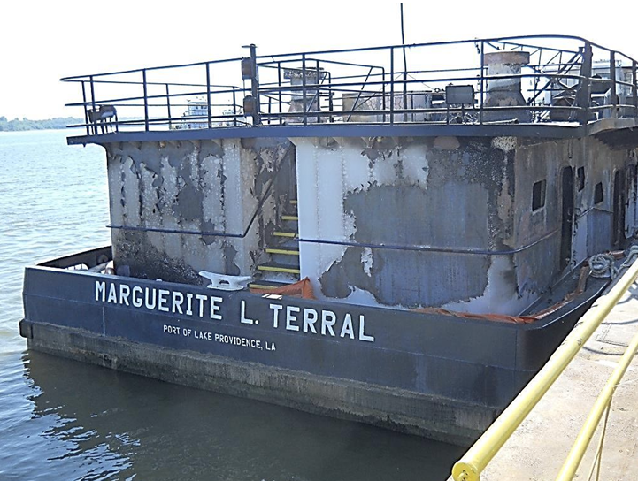 Fire damage to the vessel.