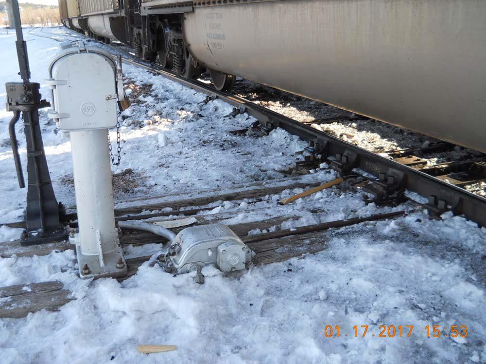 Photo of accident switch and pieces of the long-handled shovel.