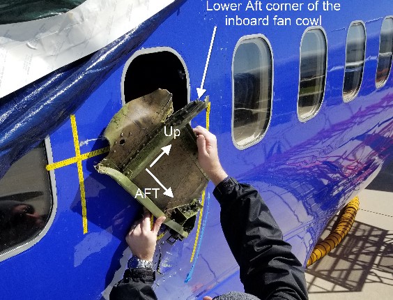 Picture of window 14 with portion of engine inboard fan cowl