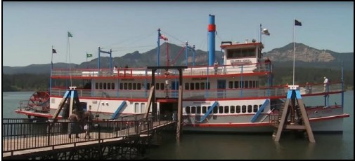 Columbia Gorge moored at its dock at the Cascade Locks Marina in May 2015. (Source: KGW8)