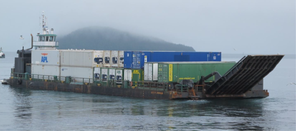 The integrated tug and barge Krystal Sea and Cordova Provider in 2013, before the grounding. 