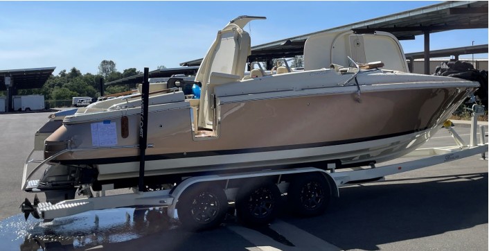 Postaccident photo of the recreational vessel Over the Moon.