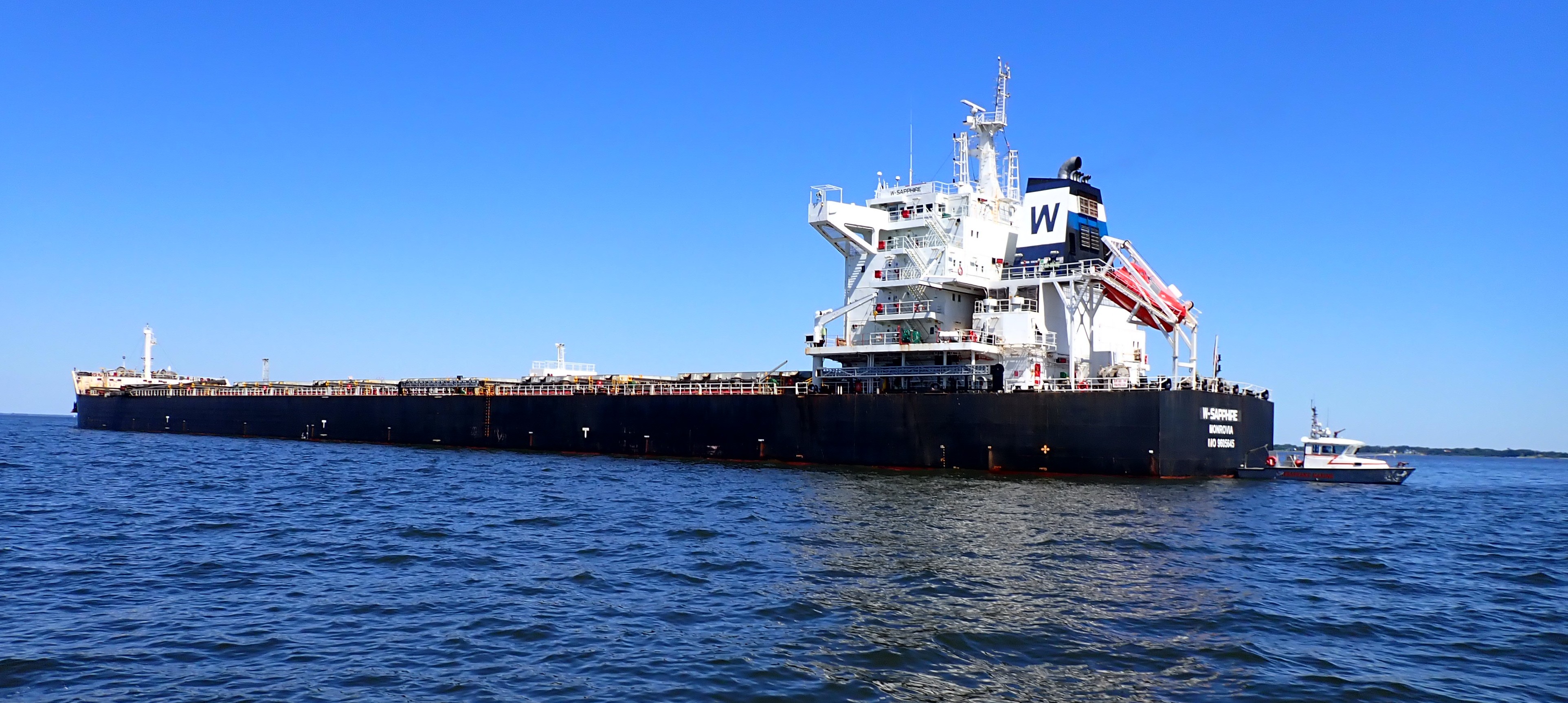 The W-Sapphire anchored near Annapolis, Maryland, on August 22, 2025.