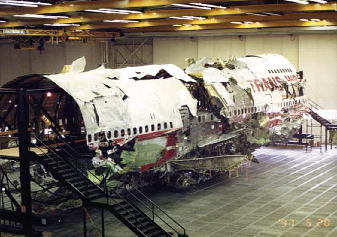 A photograph of the right side of the large three-dimensional reconstruction, with the support  scaffolding visible.