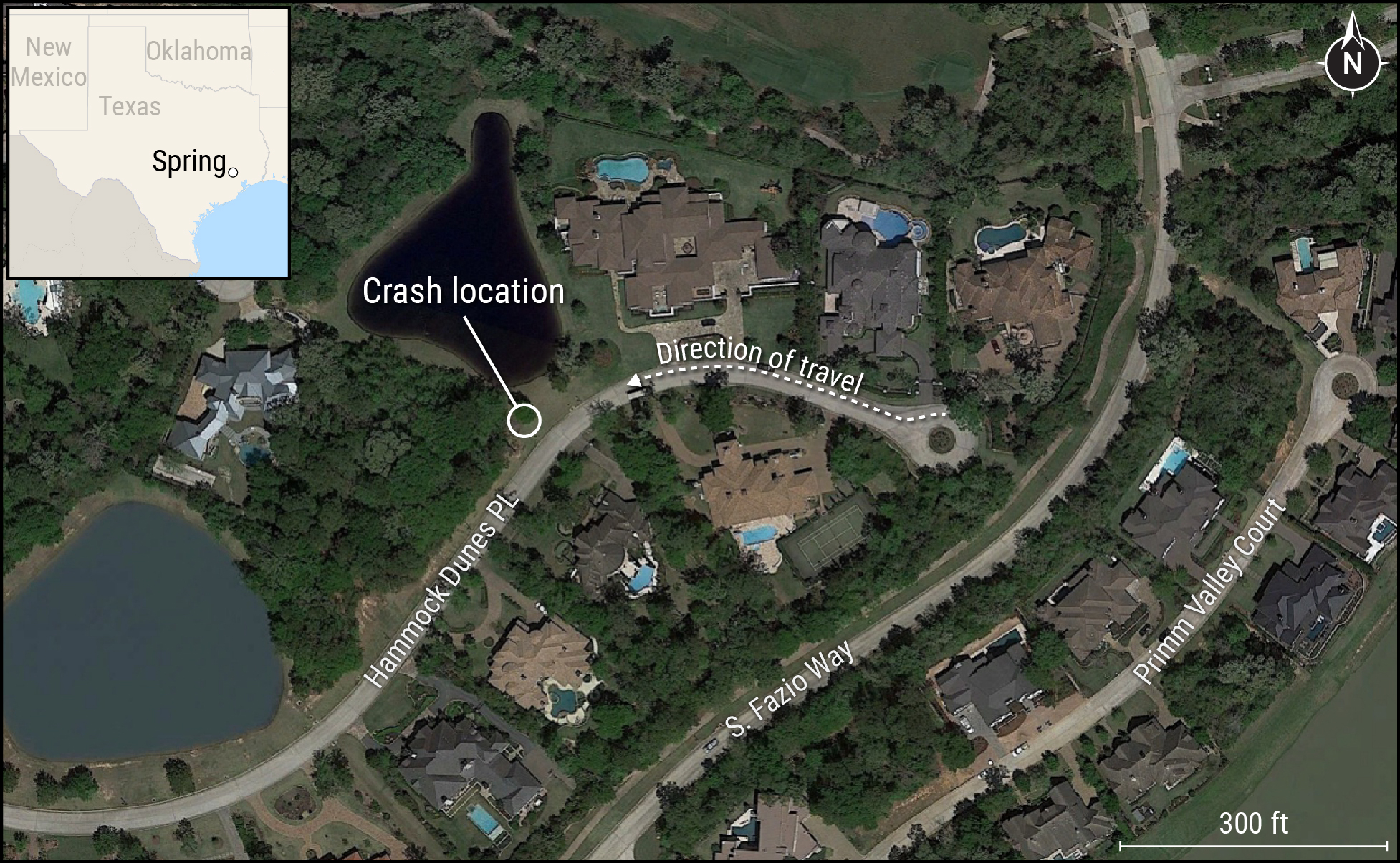 Area where crash occurred. 