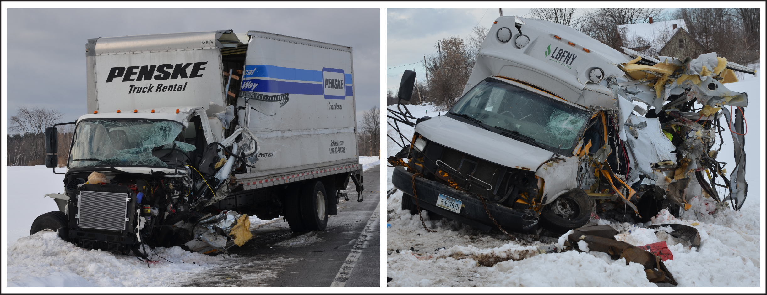 Photo showing both crashed vehicles at final rest.