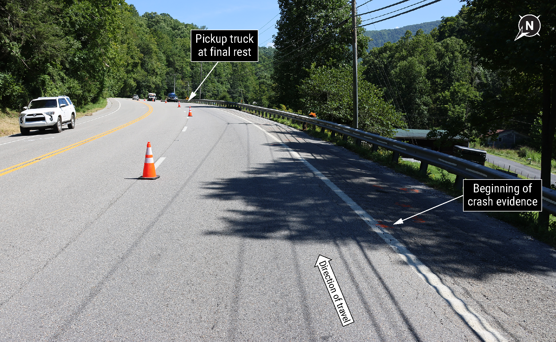 Crash location on US 19E. 