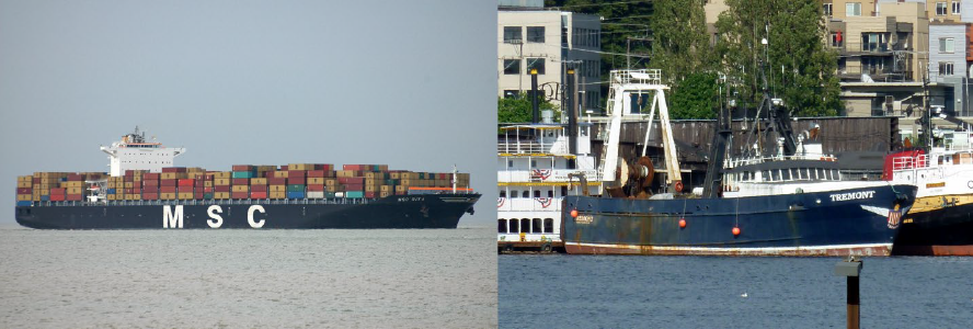 MSC Rita (left) and Tremont (right) before the collision. (Sources: shipspotting.com [left] and Tremont fisheries [right]).