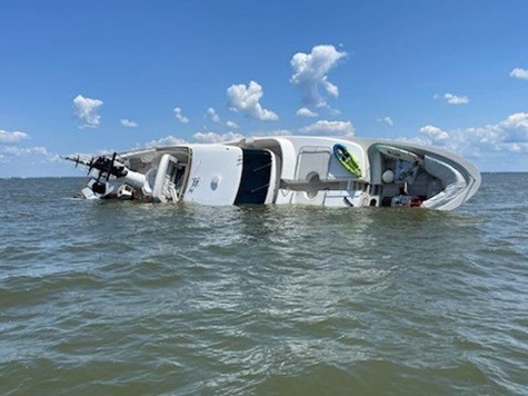 The partially sunken Lovebug on July 27, 2024, at 1342.