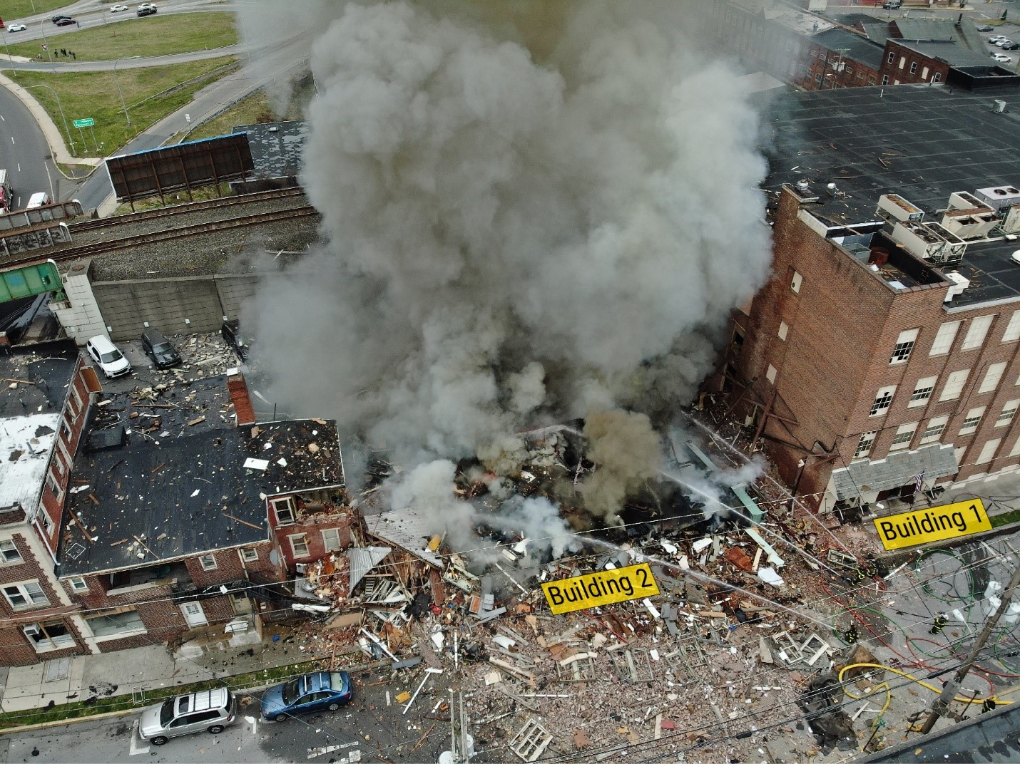 Overhead image of the accident.