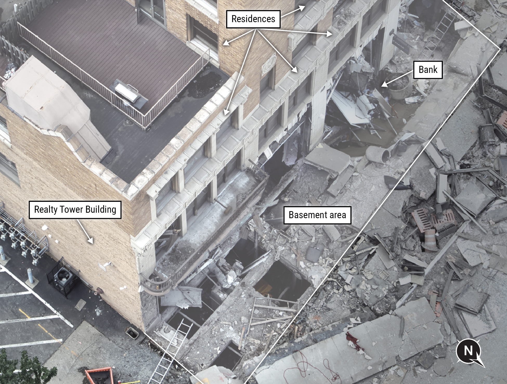 Realty Tower Building after the explosion
