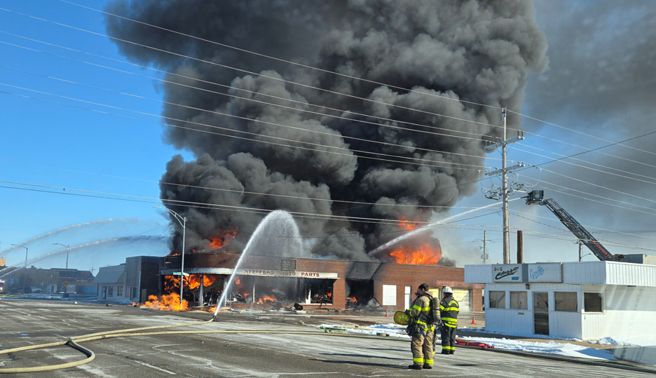 Steffens Auto Parts commercial building after the natural gas leak and explosion. 