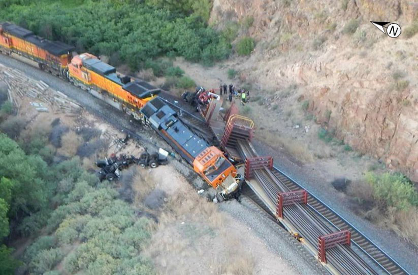 Overhead view of collision point.