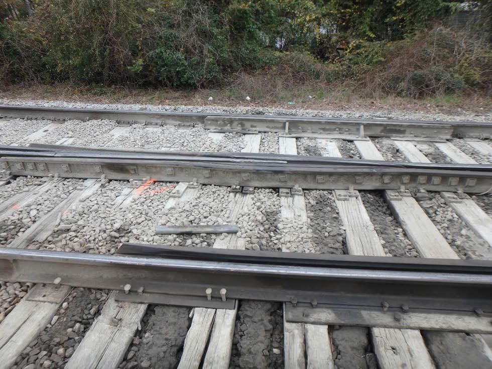 Photograph of track frog at the accident location.