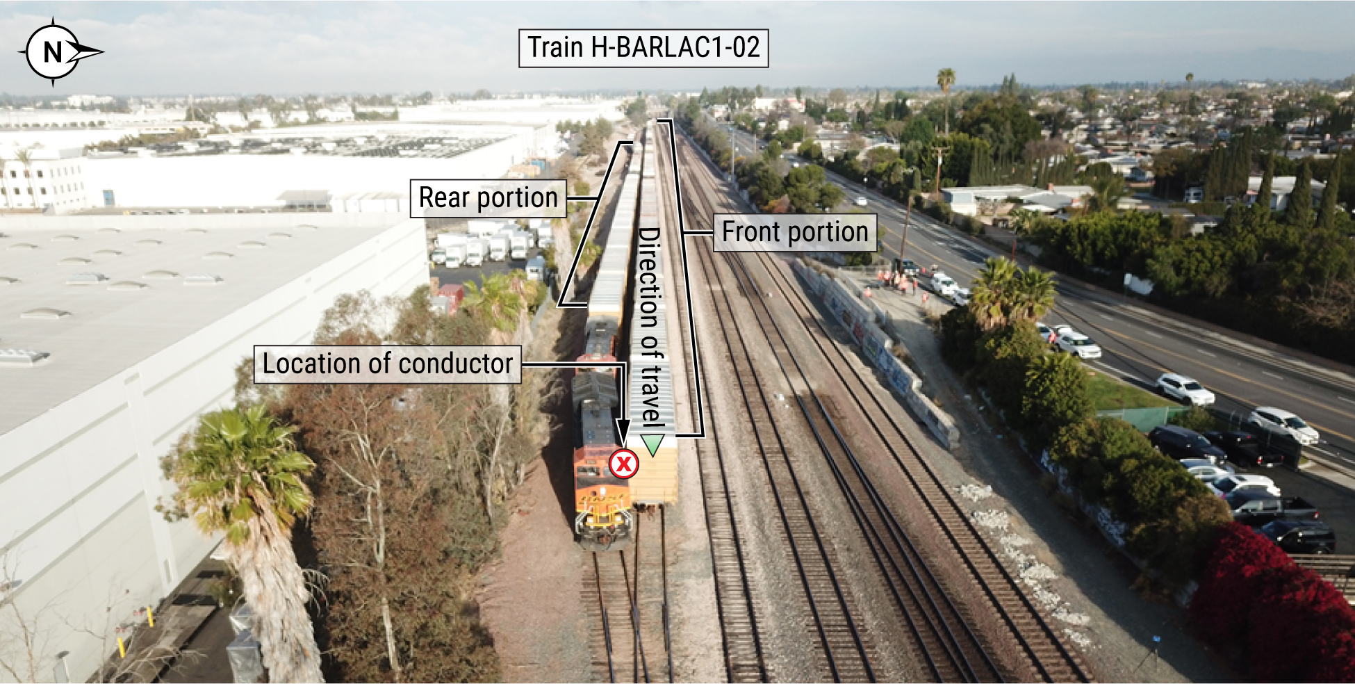 Overhead of accident location
