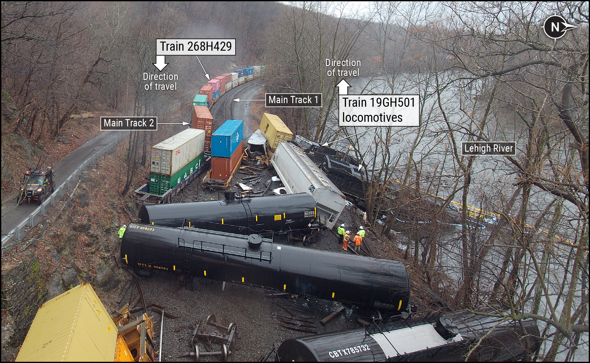 Site of the collisions. (Courtesy of Lehigh County Emergency Management.)
