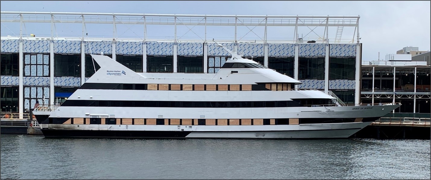 Passenger vessel Spirit of Boston after the fire. 