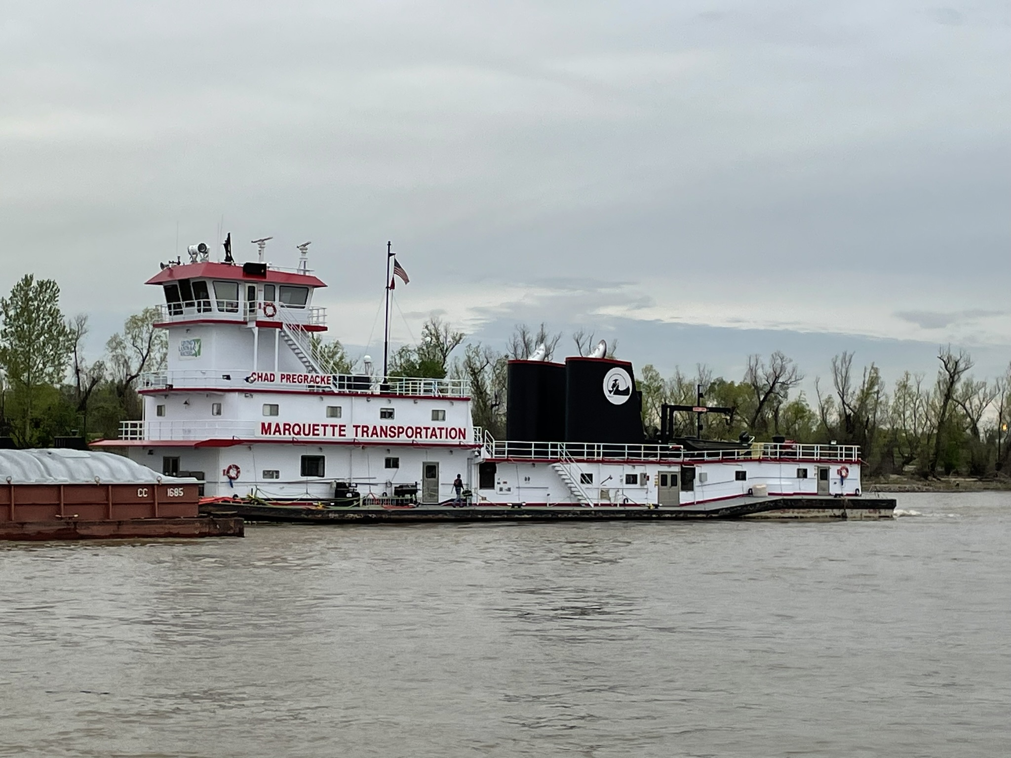 Towing vessel Chad Pregracke on March 21, 2024.