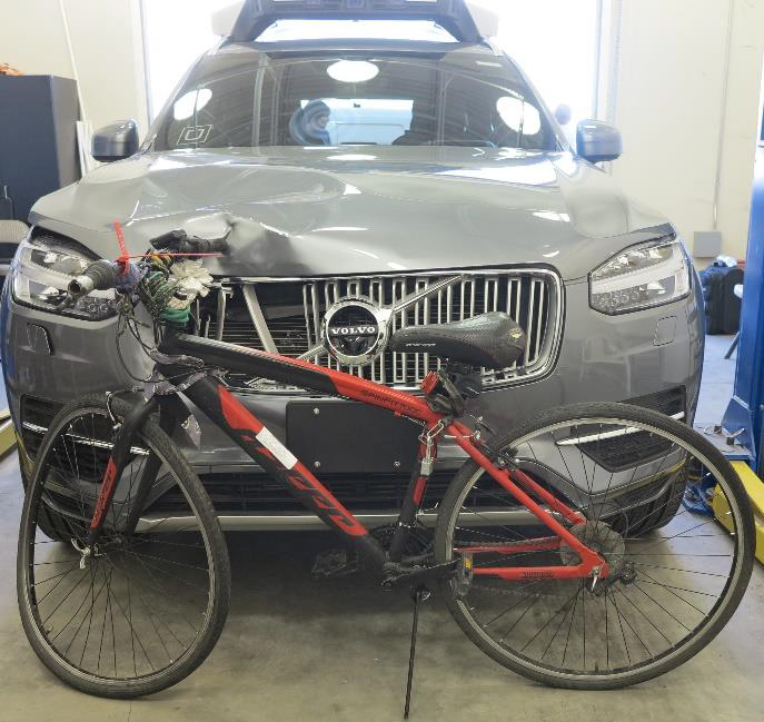 Photo of approximate position of bicycle at impact.