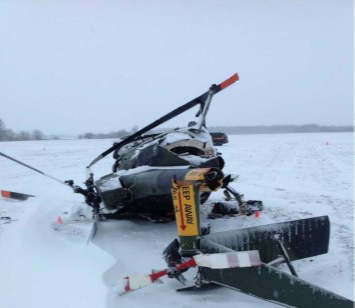 In this photo taken Jan. 16, 2018 is an MD Helicopter Inc 369HM that crashed on January 15, 2018 in Perrysburg, OH.